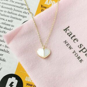 Kate Spade heritage spade heart necklace white